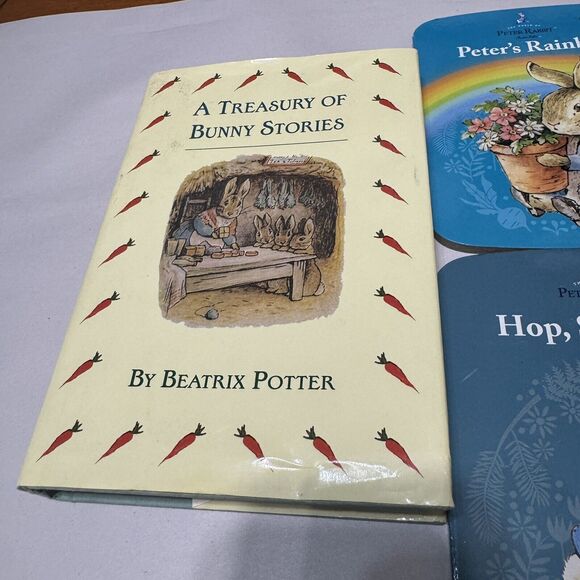 Beatrix Potter Book Lot Treasury Of Bunny Stories & Kohls Peter Rabbit Plush - Picture 5 of 15